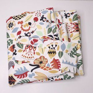 IKEA Rodarv 2 Curtain Panels Swedish Folk Art RARE 57"x 98" With Tie Backs